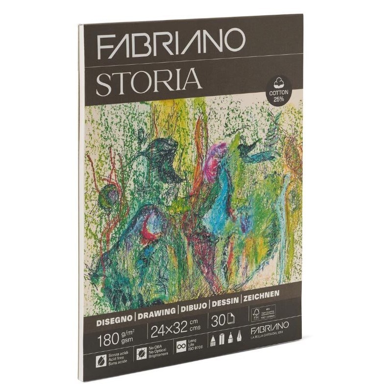 Blocco  Storia 24x32 30 Fogli 180g 25% Cotone Collato Grana Fina — immagine 3