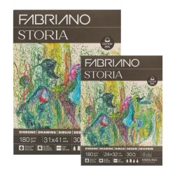 FABRIANO STORIA - BLOCCHI DI CARTA PER SCHIZZO E DISEGNO 30 FF. DA 180 GR. a grana fina