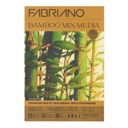 FABRIANO BAMBOO MIX MEDIA - BLOCCHI DI CARTA PER TECNICA MISTA 25 FF. DA 280 gr/mq