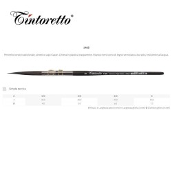 Pennelli Tintoretto - Tondo a Pelo extra-lungo n. 0 in sintetico imit. Vajo Kazan - Serie 1408