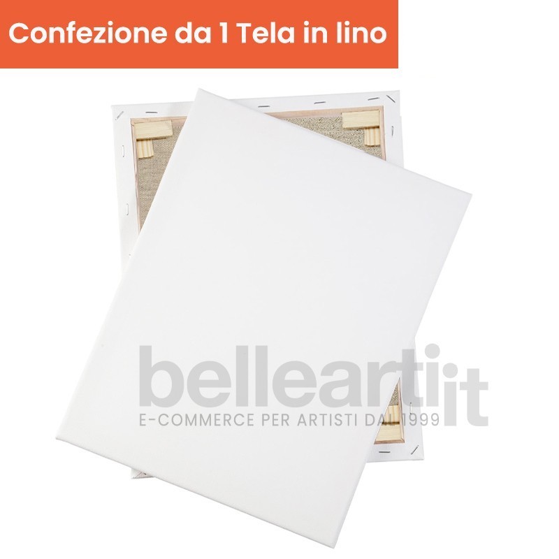 1 tela per dipingere Lino 100% a grana fine spessore 2 cm. Produzione Artigianale