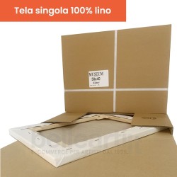 1 tela per dipingere Lino 100% a grana fine spessore 2 cm. Produzione Artigianale