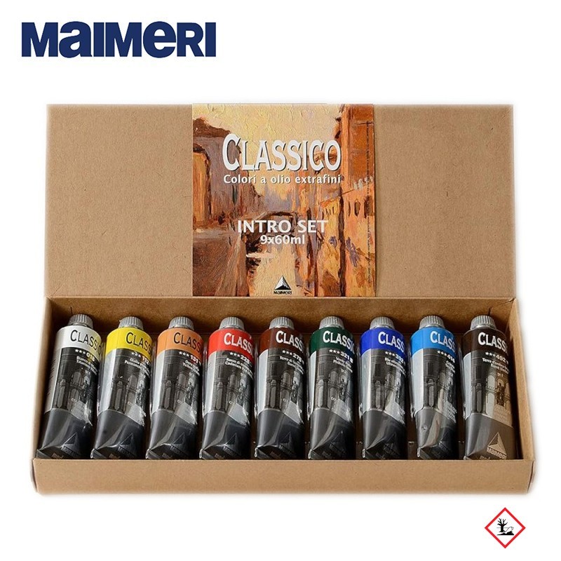 Maimeri Classico Intro Set - Confezione con 9 tubi da 60 ml. di colori ad olio extrafine