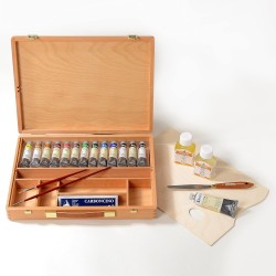 Maimeri Artisti - Cassetta Studio con Colori ad Olio professionali - 13 Tubi da 20 ml e 1 da 60 ml + Accessori