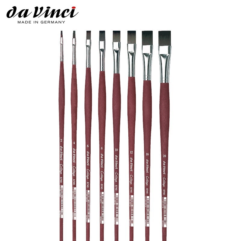 Pennello College Serie 8740 N°2 Piatto Manico Lungo Fibra Sintetica — immagine 3