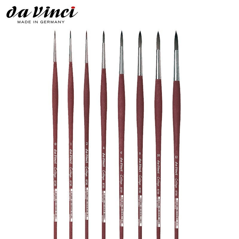 Pennello College Serie 8730 N°0 Tondo Manico Lungo Fibra Sintetica — immagine 3
