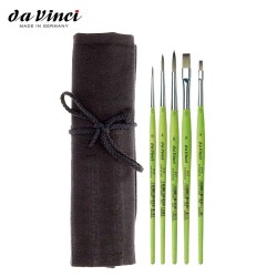 Da Vinci - Set 4069 Fit Synthetics 5 pennelli in pelo sintetico + Portapennelli