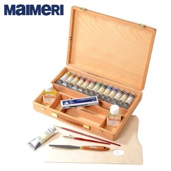 Maimeri Artisti - Cassetta Studio con Colori ad Olio professionali - 13 Tubi da 20 ml e 1 da 60 ml + Accessori