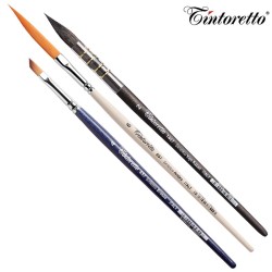 Tintoretto - Set per Acquerello PITTURA FLOREALE 8109 - 3 pennelli a pelo sintetico in blister