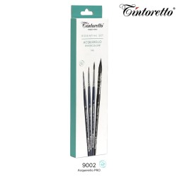 Tintoretto - Set ACQUERELLO PRO 9002 - 4 pennelli a pelo sintetico in blister