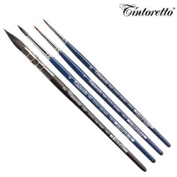 Tintoretto - Set ACQUERELLO PRO 9002 - 4 pennelli a pelo sintetico in blister