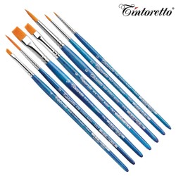 Tintoretto - Set HOBBY e SCUOLA 9010 - 7 pennelli a pelo sintetico in blister