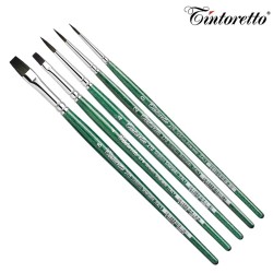 Tintoretto - Set Olio e Acrilico DENSO 9004 - 5 pennelli a pelo sintetico in blister