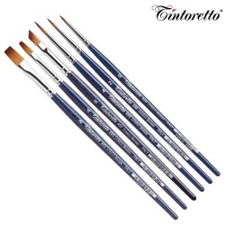 Tintoretto - Set Olio e Acrilico FLUIDO 9005 - 6 pennelli a pelo sintetico in blister