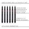 Talens Pigment Fineliner Set - 6 Pennarelli neri a punta ultra fina