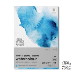 W&N - JUMBO WATERCOLOUR BLOCCO A4 PER ACQUERELLO 50 FF. DA 300 GR. A GRANA FINE