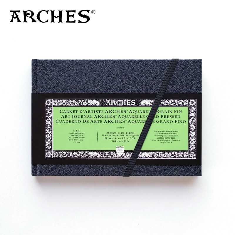 ARCHES ART JOURNAL - Blocchi 14x21 cm di carta per acquerello 24 ff. da 185 gr. a grana fine o satinata