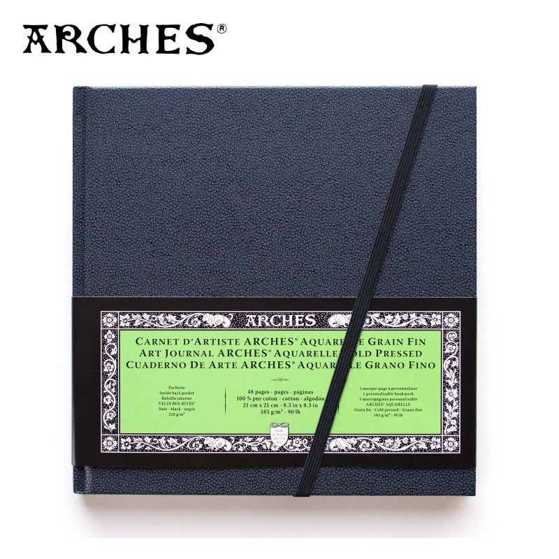 ARCHES ART JOURNAL - Blocchi 21x21 cm di carta per acquerello 24 ff. da 185 gr. a grana fine o satinata