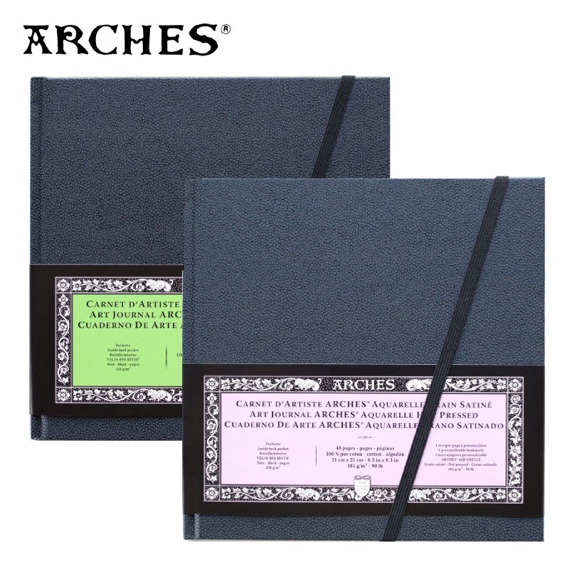 ARCHES ART JOURNAL - Blocchi 21x21 cm di carta per acquerello 24 ff. da 185 gr. a grana fine o satinata