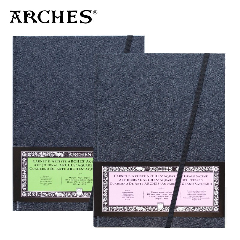 ARCHES ART JOURNAL - Blocchi 21x27,9 cm di carta per acquerello 24 ff. da 185 gr. a grana fine o satinata