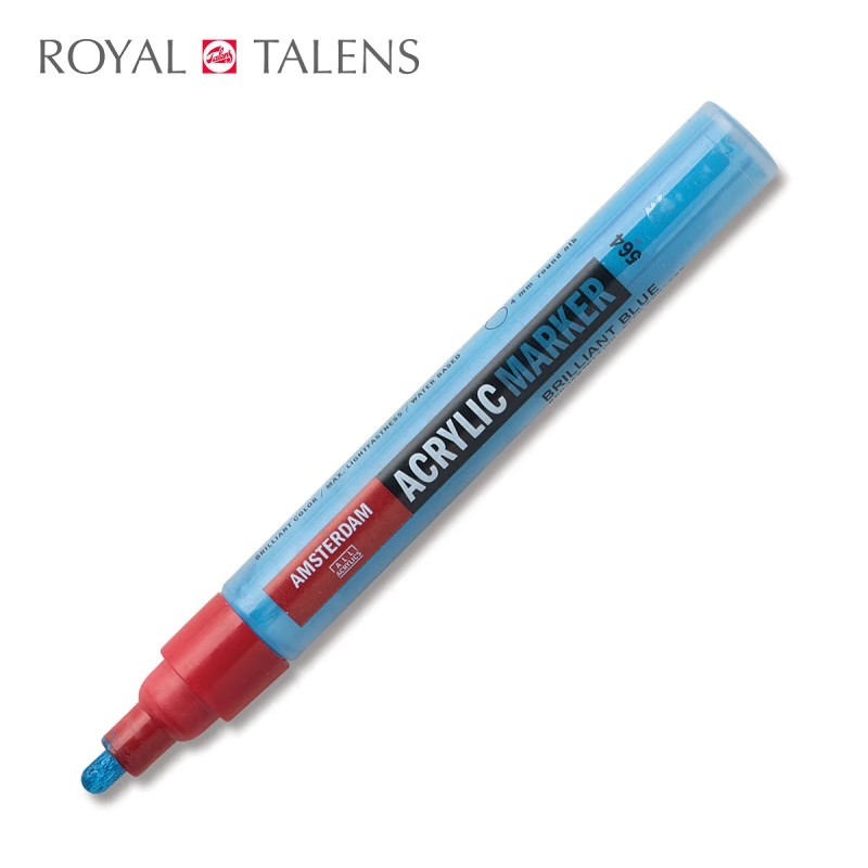 Amsterdam - Pennarello acrilico Blu Brillante - Punta tonda da 4 mm