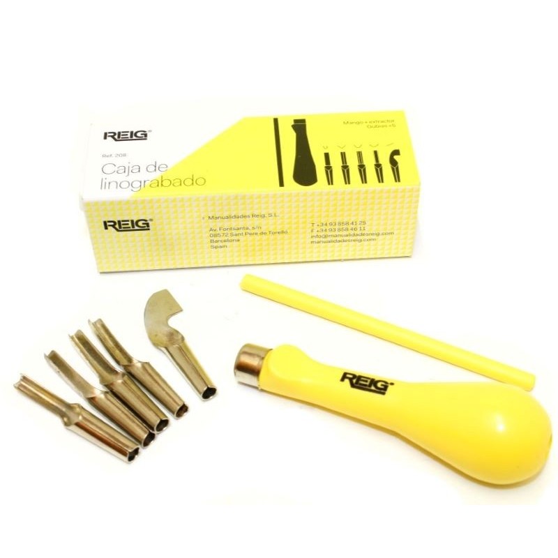 Sgorbia per linoleografia con 5 punte intercambiabili