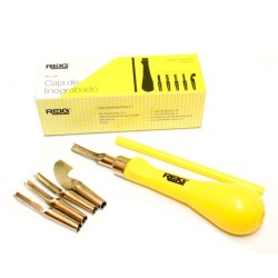 Sgorbia per linoleografia con 5 punte intercambiabili