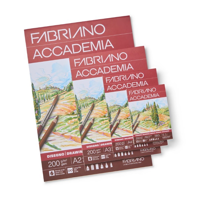 Fabriano Accademia Drawing - Blocchi da disegno con 30 fogli 200 gr/mq