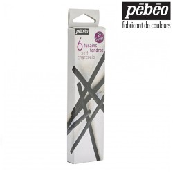 Pébéo Charcoal Box - 6 Bastoncini di Fusaggine diametro 5/6 mm