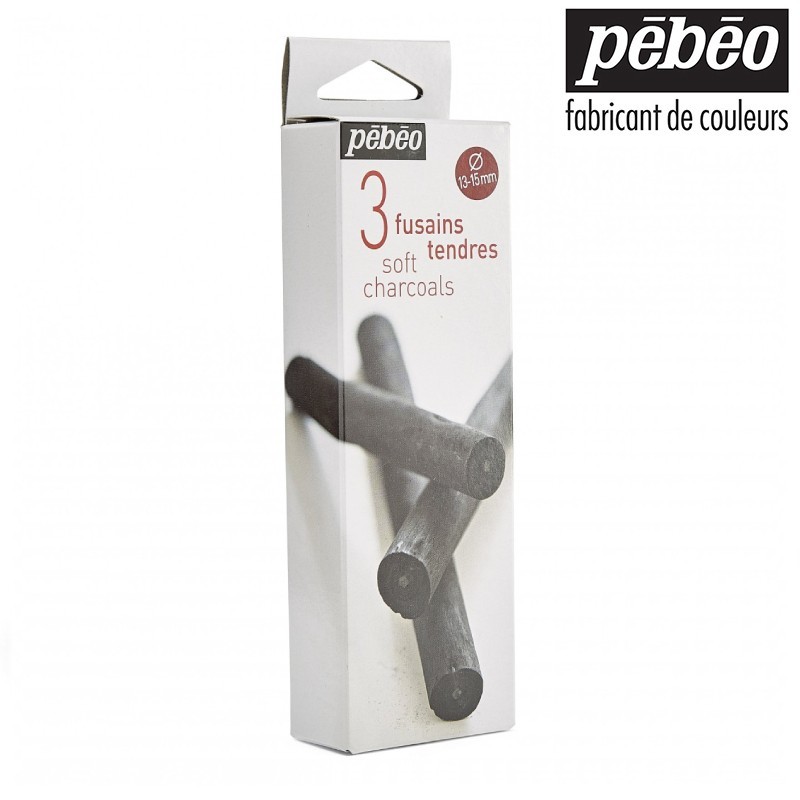 Pébéo Charcoal Box - 3 Bastoncini di Fusaggine diametro 13/15 mm
