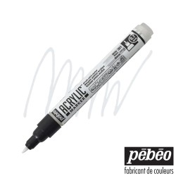 Pébéo - Pennarello Acrilico Bianco - Punta fine Tonda da 0,7 mm