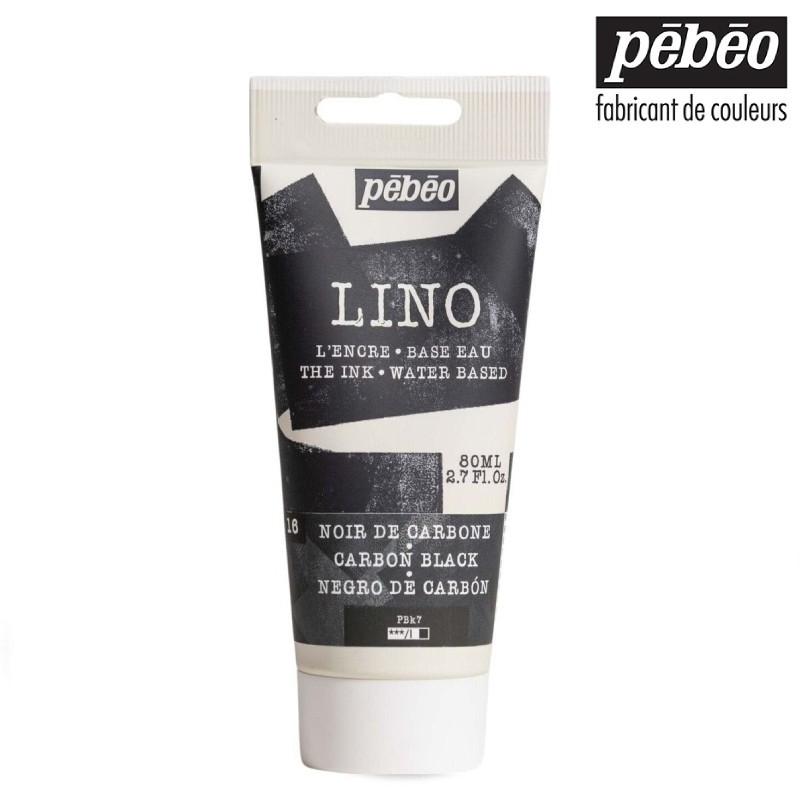 Pébéo Lino - Inchiostro per linoleografia in tubo da 80 ml - Nero di Carbonio