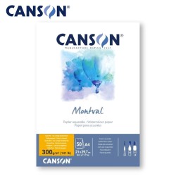 Canson Montval - Blocco di Carta A4 per Acquerello 50 fogli da 300 gr. a grana fine