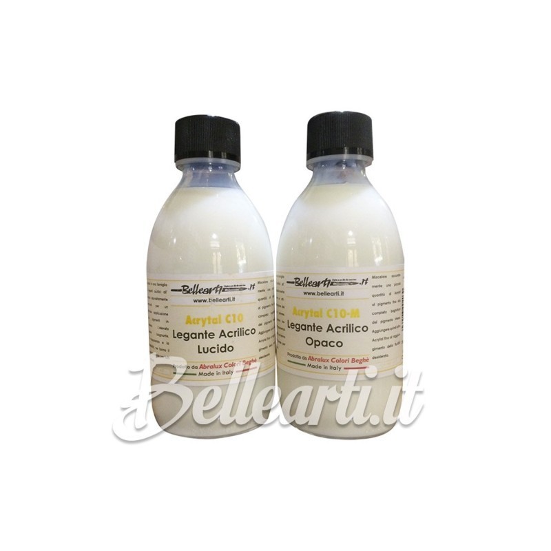 Acrytal C10 Legante Acrilico opaco per pigmenti, flacone in vetro da 1 lt